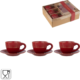 J-Line kop en schoteltje Tout Est Possible porselein rood 200 ml 3 stuks