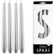 (R) Spaas dinerkaarsen zilverkleurig 2,2 x 25 cm 4 stuks