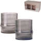 Gusta Teelichthalter Glas grau 8 cm 2er Set
