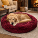 Hondenmand XL Donut bordeaux 100 cm