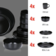 Alpina servies set zwart 16-delig