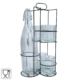 Fles met 4 glazen in metalen houder