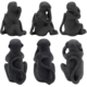 Beeld Apen horen zien zwijgen zwart 12 cm set van 3
