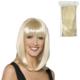 Pruik halflang blond one size