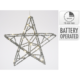 Kerstster LED op batterij zilverkleurig 40 cm
