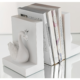 J-Line boekensteun Zwaan wit 14 cm set van 2