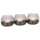 J-Line theelichthouder Craquele 3 bollen zwart 27 cm