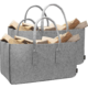 Premium mand vilt lichtgrijs 50 cm set van 2