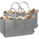 Premium mand vilt lichtgrijs 61 cm set van 2