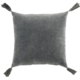 J-Line kussen Velvet kwast grijs 43 x 43 cm