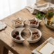 Schalen Star Moon wit 12 cm set van 4