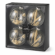 J-Line kerstballen glas bol droogtak beige 10 cm set van 4