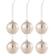 J-Line kerstballen Paillet glas roze 8,5 cm set van 6