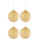 J-Line kerstballen glas goudkleurig 10 cm set van 4