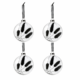 J-Line kerstballen glas droogtak zwart 10 cm set van 4