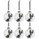 J-Line kerstballen glas bol droogtak zwart 8 cm set van 6