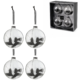 J-Line kerstballen glas bol droogtak zwart 10 cm set van 4