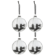 J-Line kerstballen glas bol droogtak zwart 10 cm set van 4