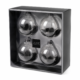 J-Line kerstballen glas bol droogtak zwart 10 cm set van 4