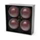 J-Line kerstballen glas Mauve glitter 12 cm set van 4