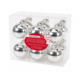 Deco Heitmann kerstballen glas zilverkleurig 4 cm set van 12