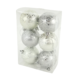Kerstballen Mirror zilverkleurig 5,5 cm set van 6