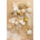 J-line kerstballen glas wit/goud 10 cm 4 stuks
