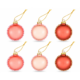Kerstbal glas Macaron nude 6 cm set van 6