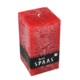 (R) Spaas stompkaars Rustic vierkant rood 7 x 13 cm