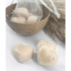 Amberblokje Hart wood 2,5 cm organza zakje met 3 stuks
