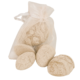 Amberblokje pasen eieren silk 4,5 cm organza zakje met 3 stuks