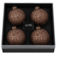 J-Line kerstballen glitters bruin 10 cm 4 stuks