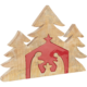 J-line kerststal mangohout 55 cm