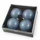 J-Line kerstballen glas Bubble blauw 12 cm set van 4