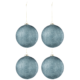 J-Line kerstballen glas Bubble blauw 12 cm set van 4