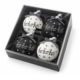 J-Line kerstballen glas Ho Ho Ho 10 cm set van 4