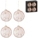J-Line kerstballen glas Takken 12 cm set van 4