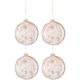 J-Line kerstballen glas Takken 12 cm set van 4