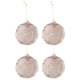 J-Line kerstballen glas Rose 10 cm set van 4