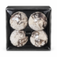 J-Line kerstballen glas Rose 10 cm set van 4