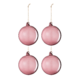 J-Line kerstballen glas Mauve 10 cm set van 4