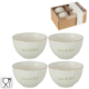 J-Line kommen La Lune porselein wit/goudkleurig 10 cm set van 4