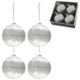 J-Line kerstballen glas Sugar 12 cm set van 4