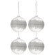 J-Line kerstballen glas Sugar 12 cm set van 4