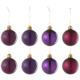 J-Line kerstballen glas paars 8 cm set van 8